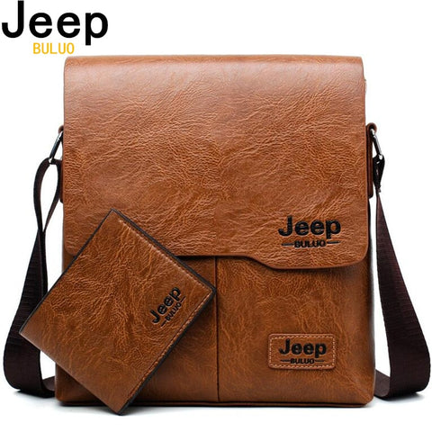 Men Tote Bags Set Jeep Buluo Famous Brand New Fashion Man Leather Messenger Bag Male Cross Body