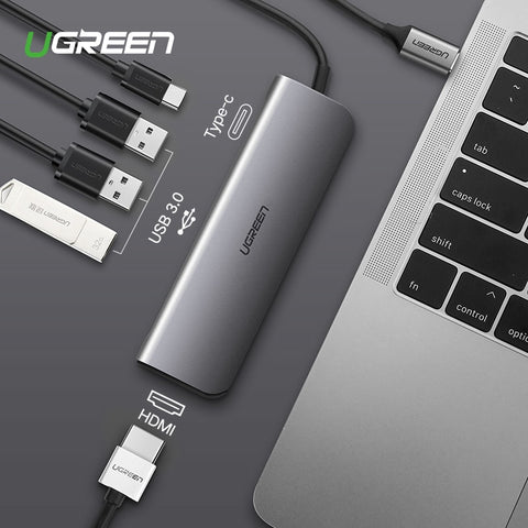 Ugreen Usb-C Thunderbolt 3 Dock Usb Type C To 3.0 Hub Hdmi Adapter For Macbook Huawei Mate 20 P20