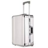 Aluminum-Magnesium Alloy Trolley Case 100% Fully Metallic Travel Suitcase 20" Inch Boarding Case