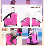 Children Riding Trolley Case Hardside Luggage.Travel Assistant.Baby'Gift.Kids Aluminium Boarding