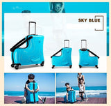 Children Riding Trolley Case Hardside Luggage.Travel Assistant.Baby'Gift.Kids Aluminium Boarding