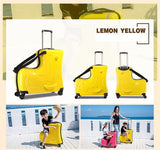 Children Riding Trolley Case Hardside Luggage.Travel Assistant.Baby'Gift.Kids Aluminium Boarding