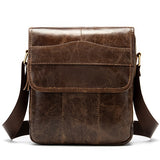 Mva Messenger Bag Men'S Shoulder Bags Genuine Leather Casual Small Flap For Ipad/ Book Crossbody