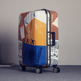 Aluminum Frame Trolley Luggage Stamp Printed Trolley Luggage Aircraft Card Printed Travel