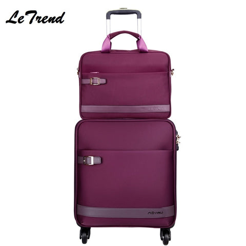 New 16/18/20/22/24 Inch Oxford Rolling Luggage Spinner Trolley Black Men Suitcases Wheels Travel