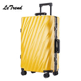 Letrend 20 24 26 29 Inch Rolling Luggage Aluminium Frame Trolley Travel Bag 20' Women Boarding