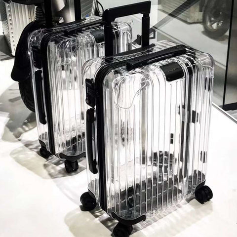 Latest Fashion The New Transparent Suitcase,20/22/24/26Inch Size Pc Rolling Luggage Bag,Universal