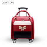 Carrylove Short Trip, Aristocratic Experience, Civilian Price 16 Inch Size Pu Rolling Luggage