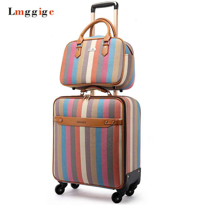 Shop Women'S Colorful Suitcase Set,Pu Lea – Luggage Factory
