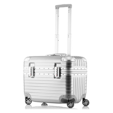 Airline Business Travel Suitcase Rolling Luggage Aluminum Suitcase 18 Inch Computer Trolley Case