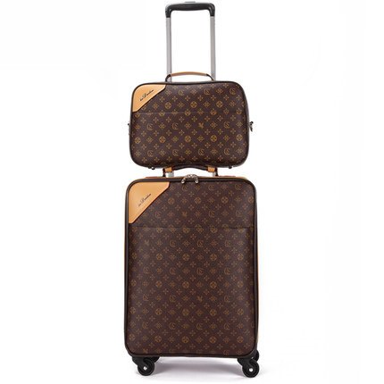 Rolling Luggage Set Travel Suitcase Bag With Handbag,Wheels Carry-On,Pvc  Leather Spinner Women