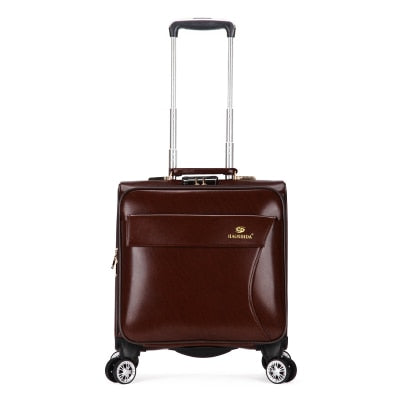 KLQDZMS 16 Inch Men's Suitcase Set Business Trolley Case PU