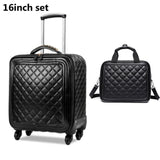 Retro Rolling Luggage Set Spinner Women Trolley Case 24Inch Travel Suitcase Set Wheels 20 Inch Pu