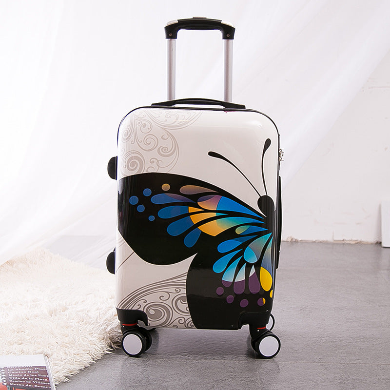 Wholesale!Gril 20 Inch Pc Butterfly Hardside Trolley Luggage Bags On 8-Universal Wheels,Super Light