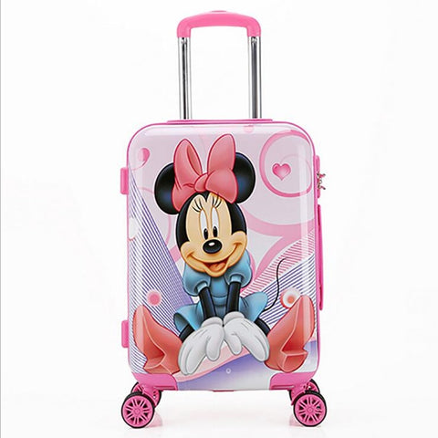 New Unisex Cartoon 16"18"19"20" Rolling Luggage Kids Travel Cartoon Child Trolley Case Climb Stairs