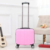 Unisex Abs+Pc Carry On Travel Suitcase Women Laptop Luggage Stripe Pattern Small Luggage 18 Inch