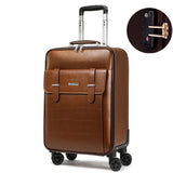 Letrend New Pvc High Wheel Luggage Metal Trolley Bag Men Hand Trolley Men Large Capacity Travel