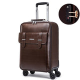Letrend New Pvc High Wheel Luggage Metal Trolley Bag Men Hand Trolley Men Large Capacity Travel