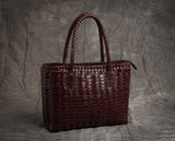 New Art Fresh Leather Hand-Woven Women Handbags Genuine Leather Female Large Capacity Luxury