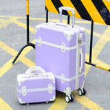 Travel Suitcase Set Rolling Luggage Trolley Case Travel Bag Retro Suitcase Spinner Wheels Women