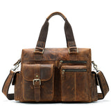 Westal Men'S Travel Bags Genuine Leather Big/Weekend Bag Luggage Duffel Travel Bags Hand Luggage