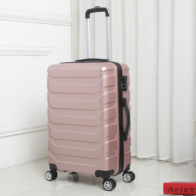 Letrend Fashion Color Abs Rolling Luggage Spinner Women Trolley ...