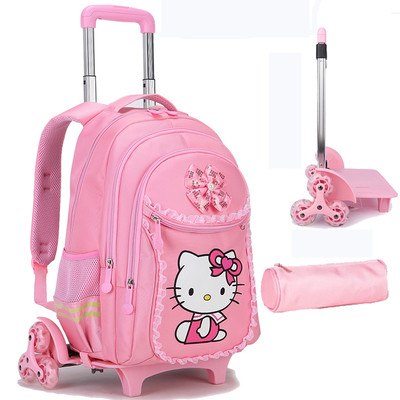 Trolley Children School Bags Mochila Kids Backpacks With Wheel Trolley  Luggage For Girls Wheeled backpack Backbag Schoolbags